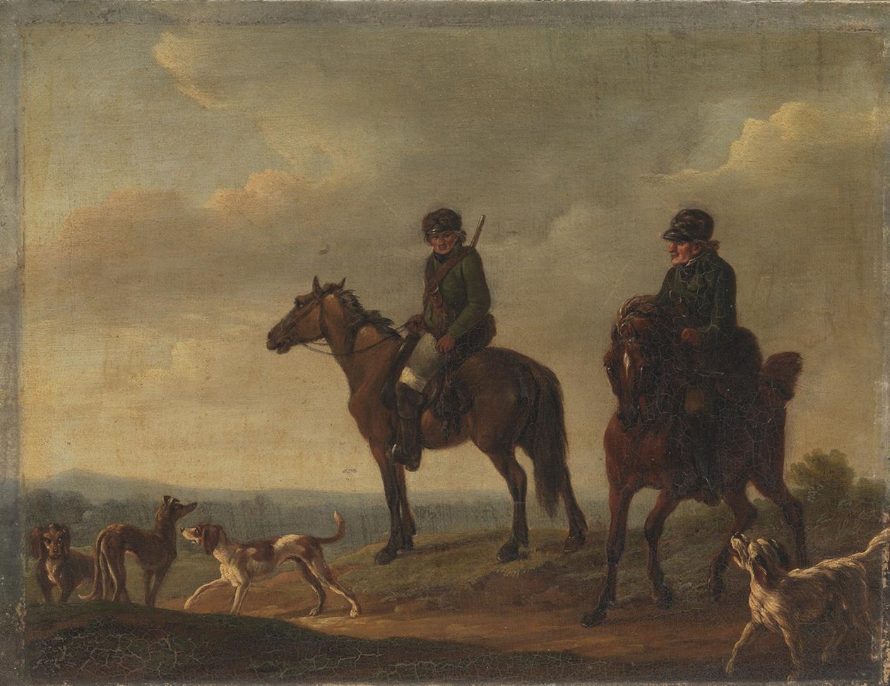 Dois caçadores a cavalo de Christian David Gebauer