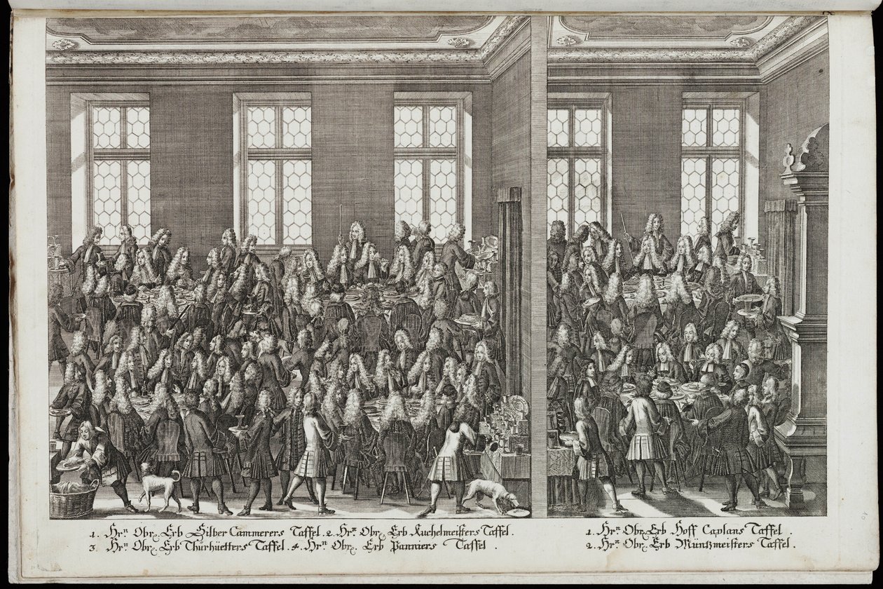 Um banquete. Festival em homenagem ao imperador Carlos VI, 1712 de Christian Engelbrecht