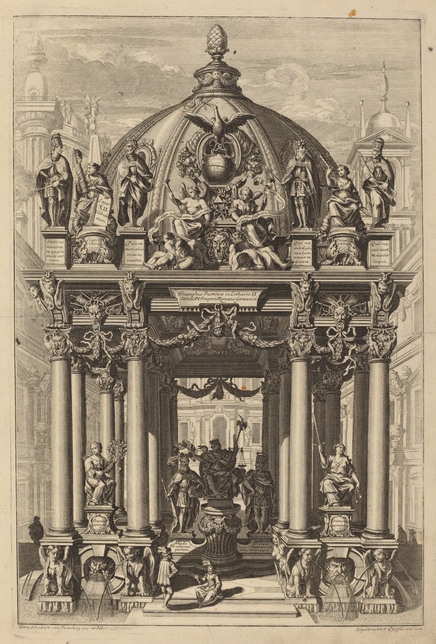 Arco do Triunfo para Lotário II de Christian Engelbrecht and Johann Andreas Pfeffel, after Peter Schubert von Ehrenberg