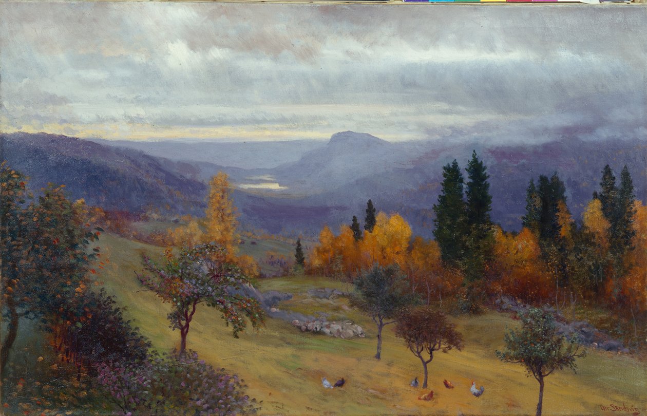Outono no meu jardim (óleo sobre tela) de Christian Eriksen Skredsvig