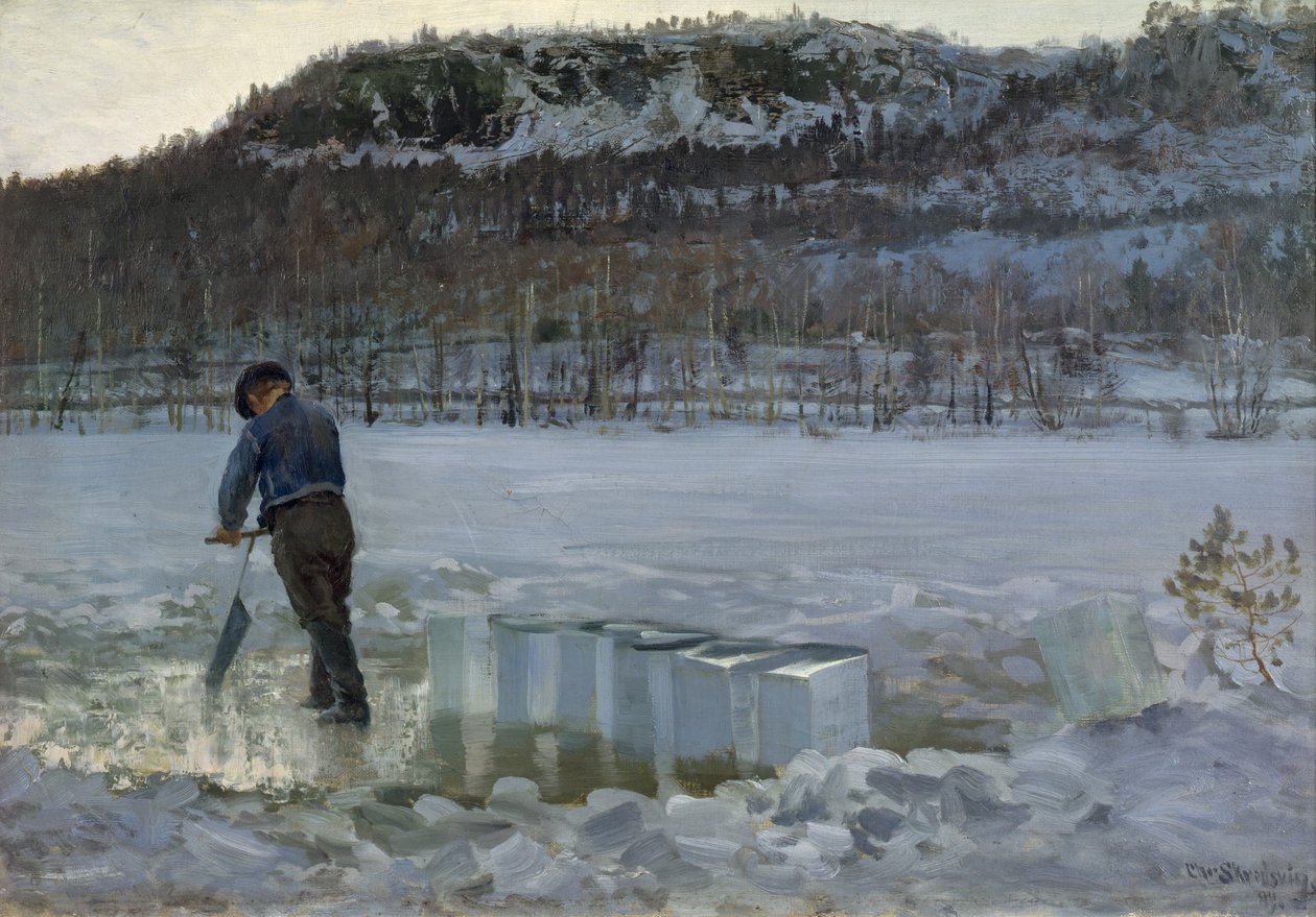 Daelivannet, cortando gelo de Christian Eriksen Skredsvig