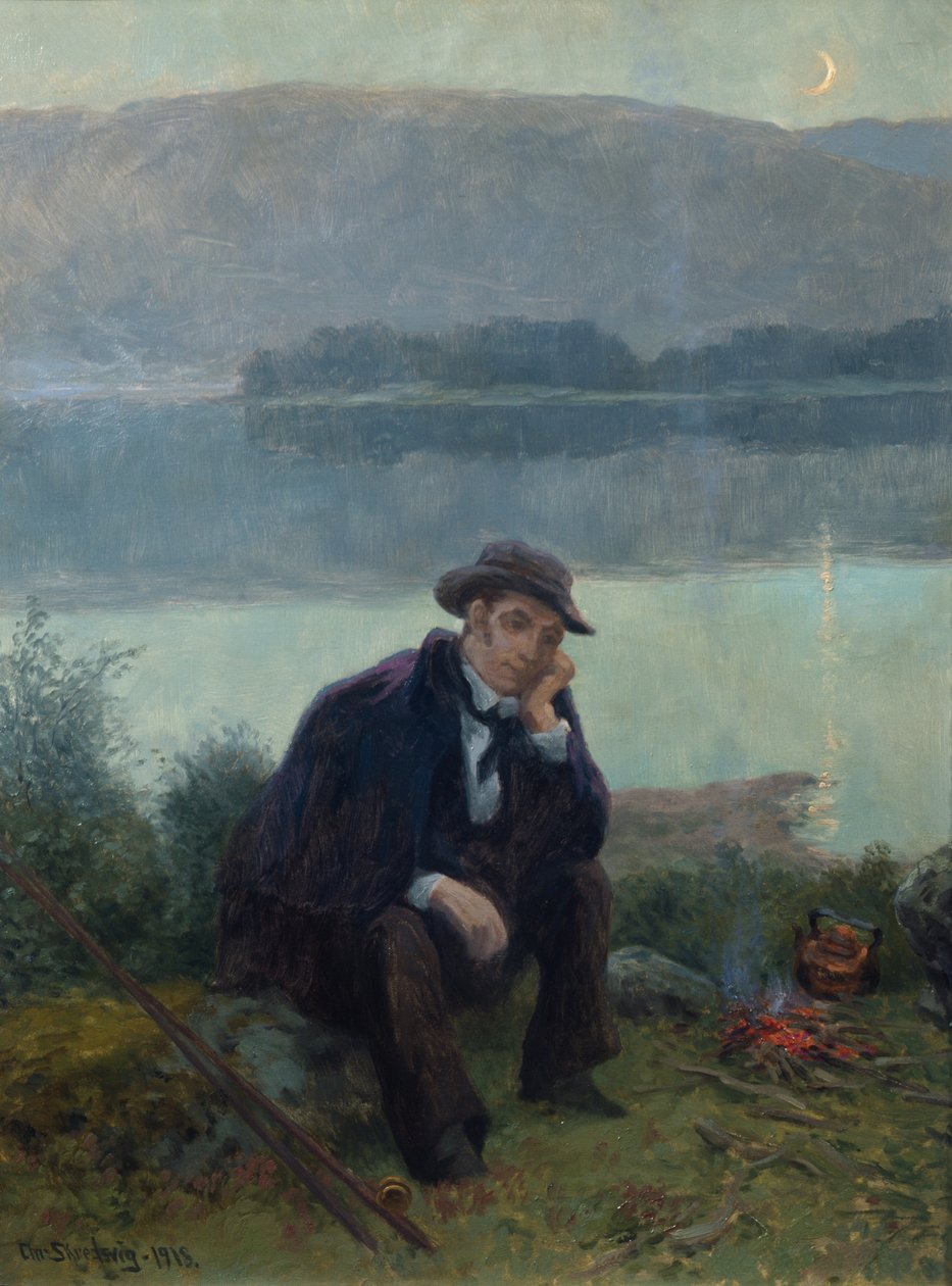 Joergen Moe numa viagem de pesca de Christian Eriksen Skredsvig