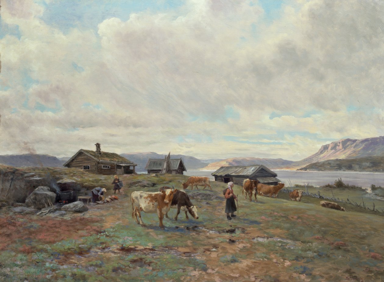 Atmosfera matinal em Holmvassbu de Christian Eriksen Skredsvig