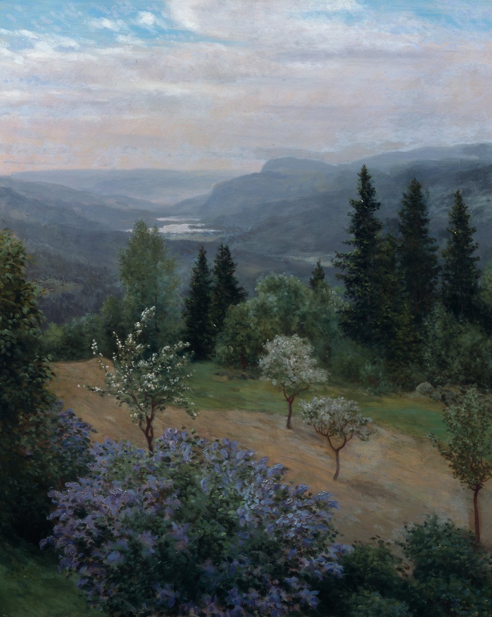 Primavera no Jardim (óleo sobre tela) de Christian Eriksen Skredsvig