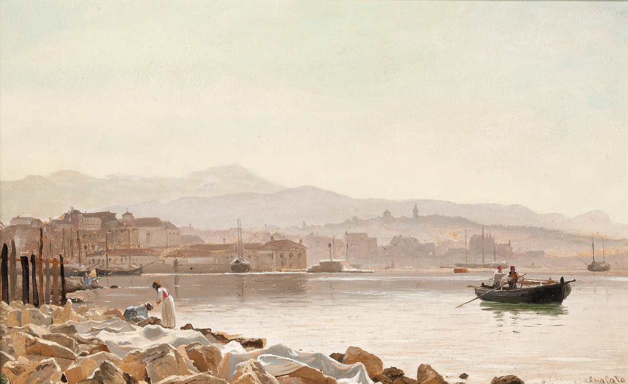 Secagem de folhas na costa antes de Split, Croácia de Christian Frederick Emil Eckardt