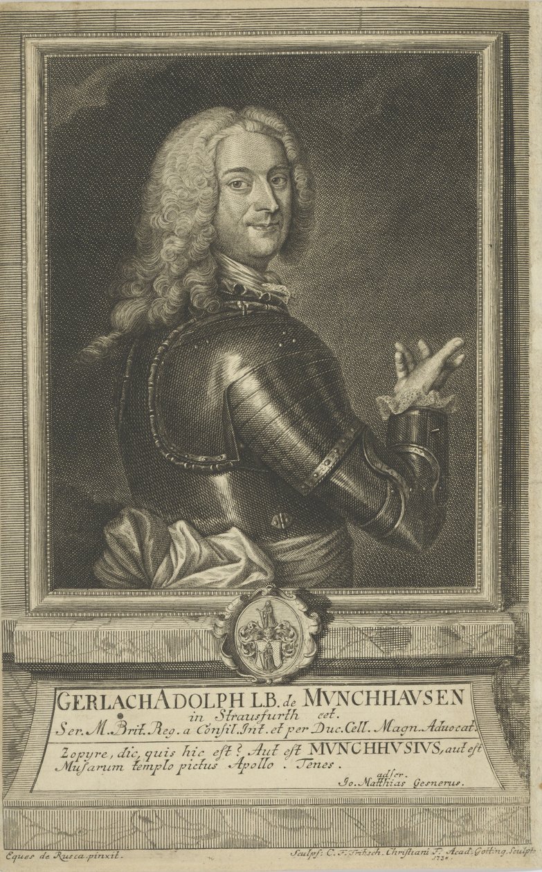 Retrato de Gerlach Adolph von Munchausen 1688-1770, 1738. de Christian Friedrich Fritzsch