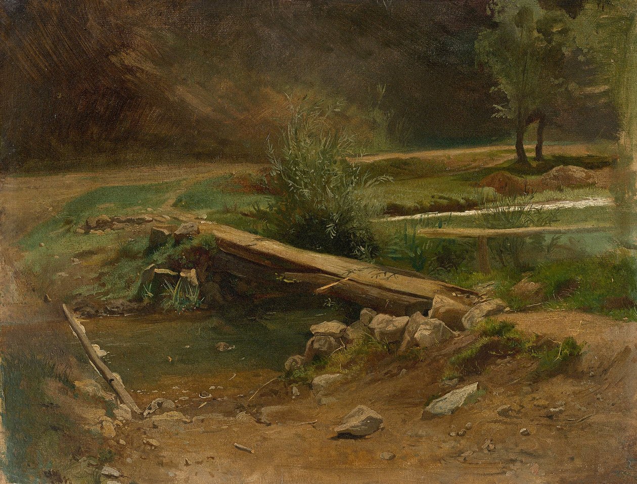 Ponte sobre um riacho de Christian Friedrich Gille