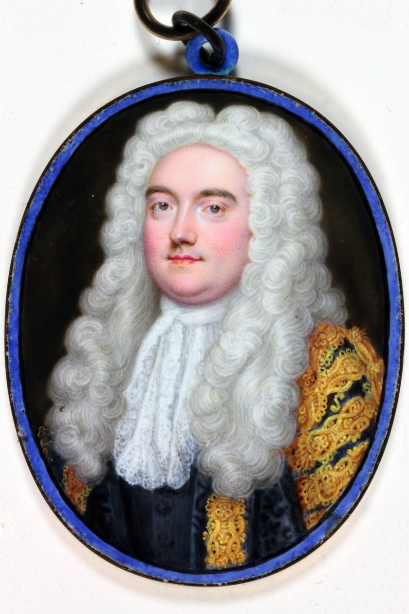 John Verney Master Of The Rolls, 1739 (esmalte) de Christian Friedrich Zincke
