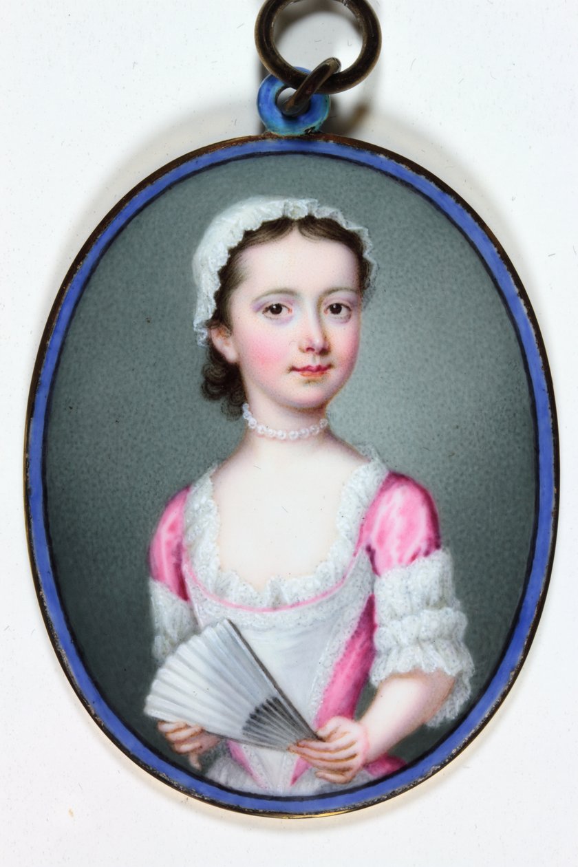 Lady Henrietta Cavendish Bentinck, mais tarde condessa de Stamford, 1741 (esmalte) de Christian Friedrich Zincke