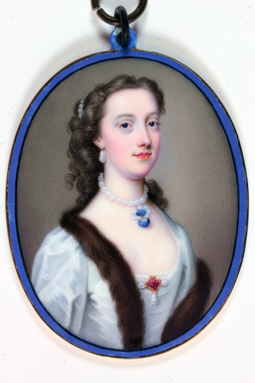 Lady Margaret Cavendish-Holles-Harley, Duquesa de Portland (esmalte) de Christian Friedrich Zincke