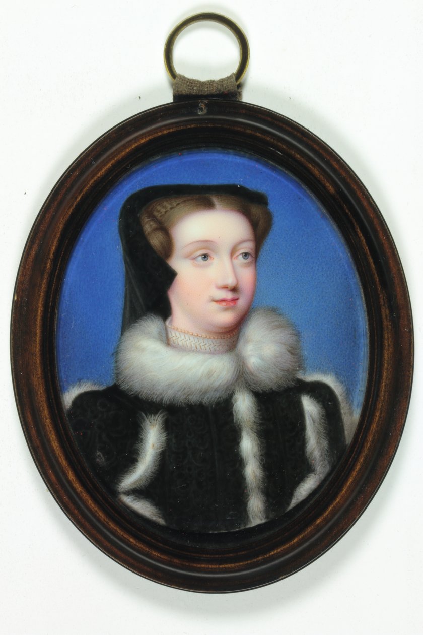 Retrato de uma senhora chamada Mary Queen of Scots (esmalte) de Christian Friedrich Zincke