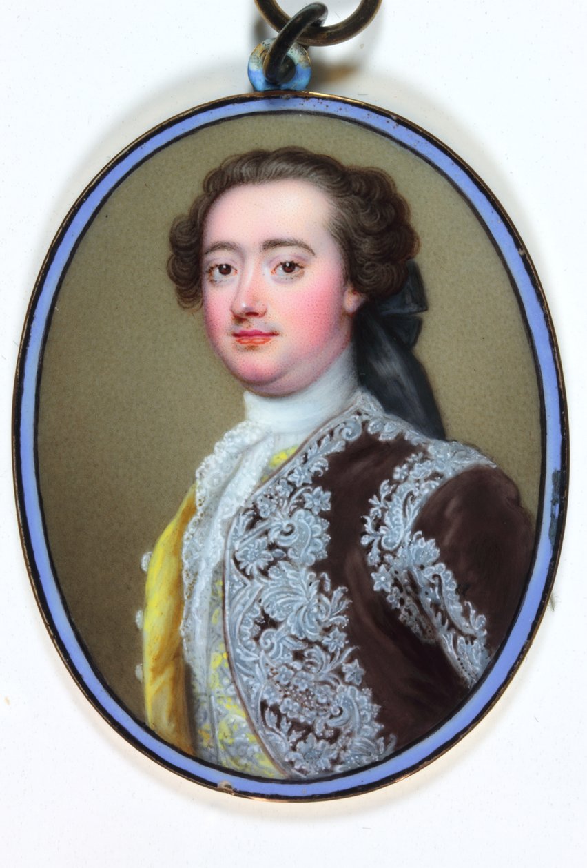 William Bentinck, 2º Duque de Portland (esmalte) de Christian Friedrich Zincke