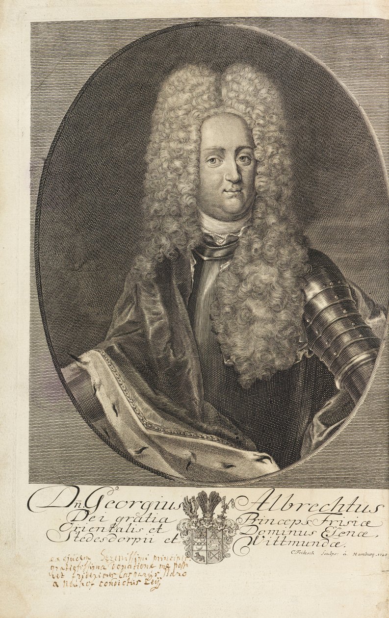 Retrato do príncipe George Albert da Frísia Oriental 1690-1734, 1720. de Christian Fritzsch