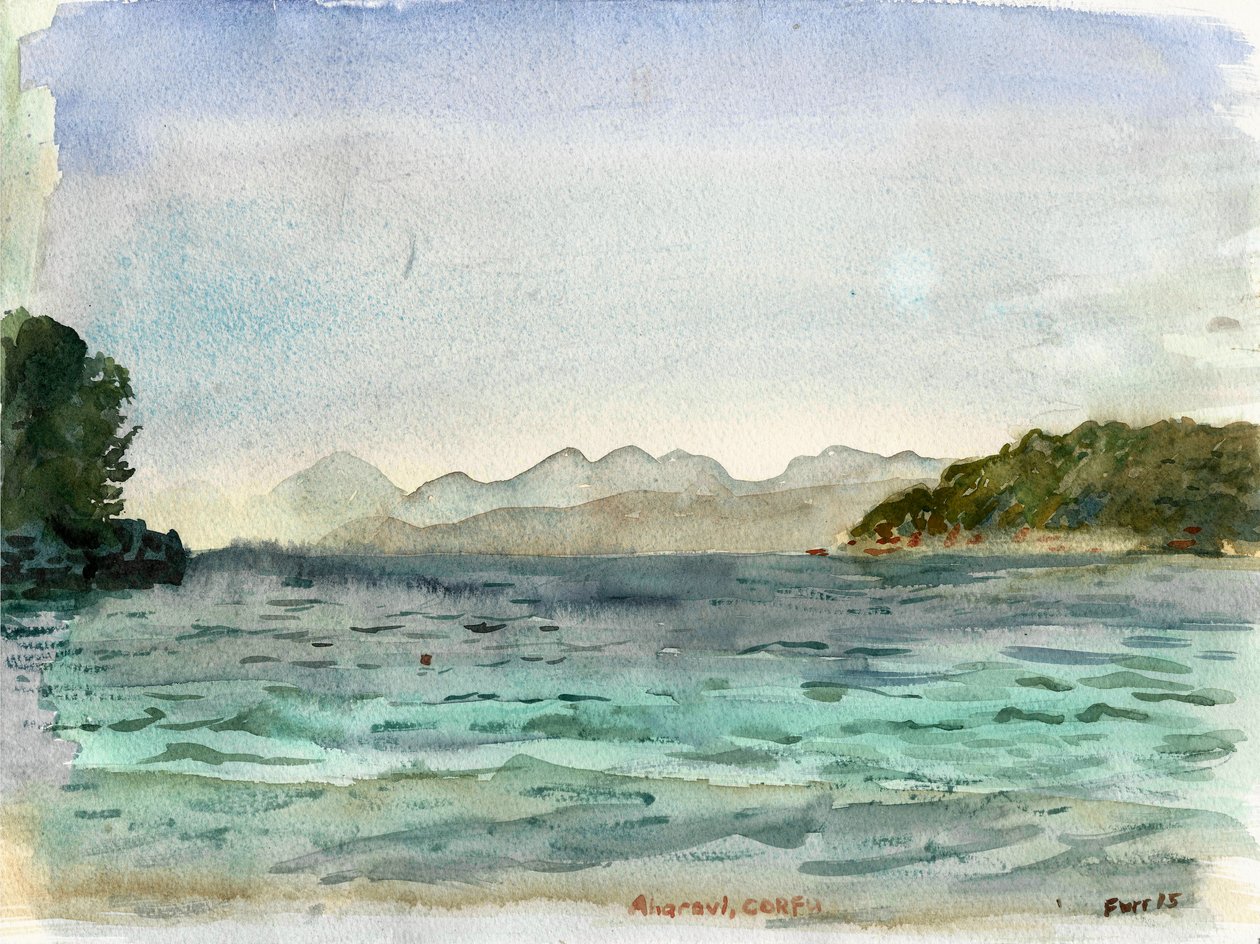 Praia de Aharavi (aguarela) de Christian Furr