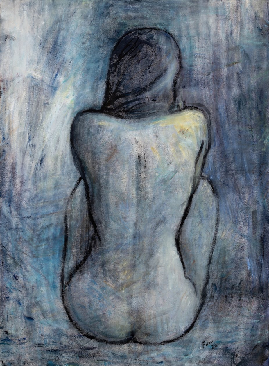 Nu azul 2024 (óleo sobre tela) de Christian Furr