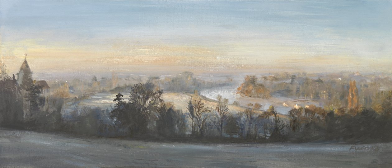 Manhã de inverno de Domingo Azul - Richmond Hill, 2013 (óleo sobre tela) de Christian Furr