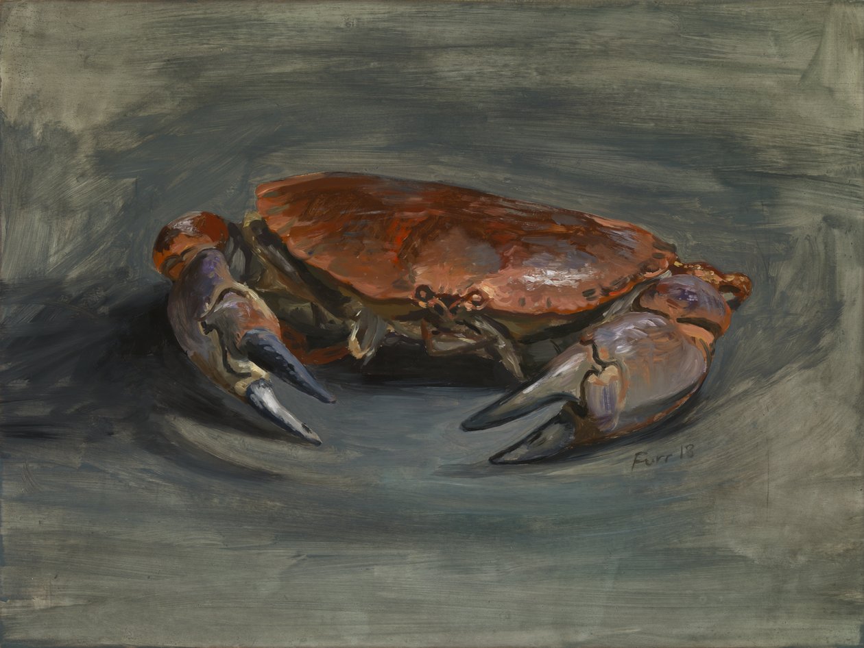 Caranguejo, 2018 (óleo sobre painel de madeira revestido a gesso) de Christian Furr