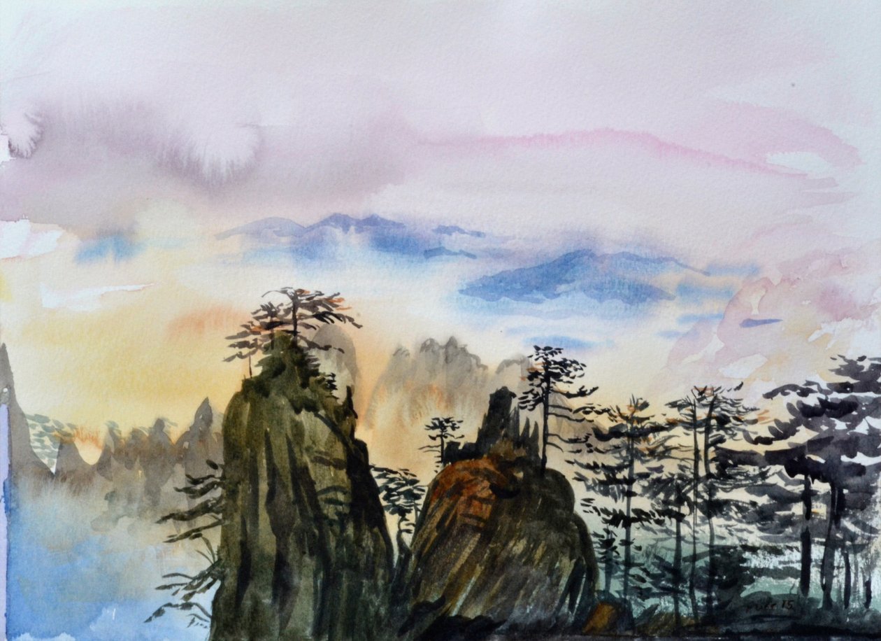 Nuvens à deriva, 2015 (aguarela sobre papel) de Christian Furr