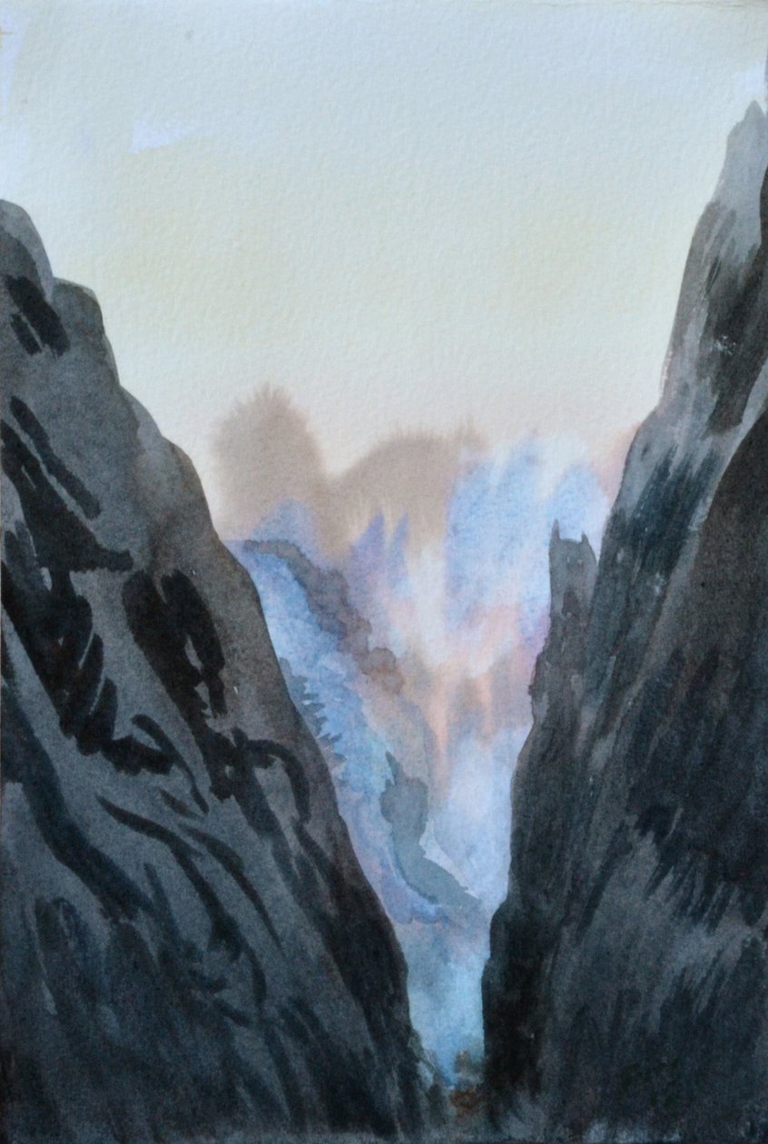 Montanha em chamas, 2015 (aguarela sobre papel) de Christian Furr