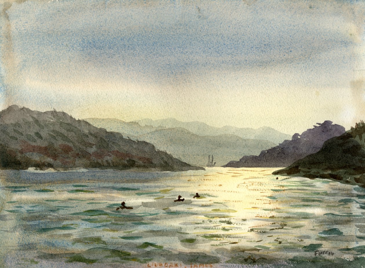 Mar dourado (aguarela) de Christian Furr