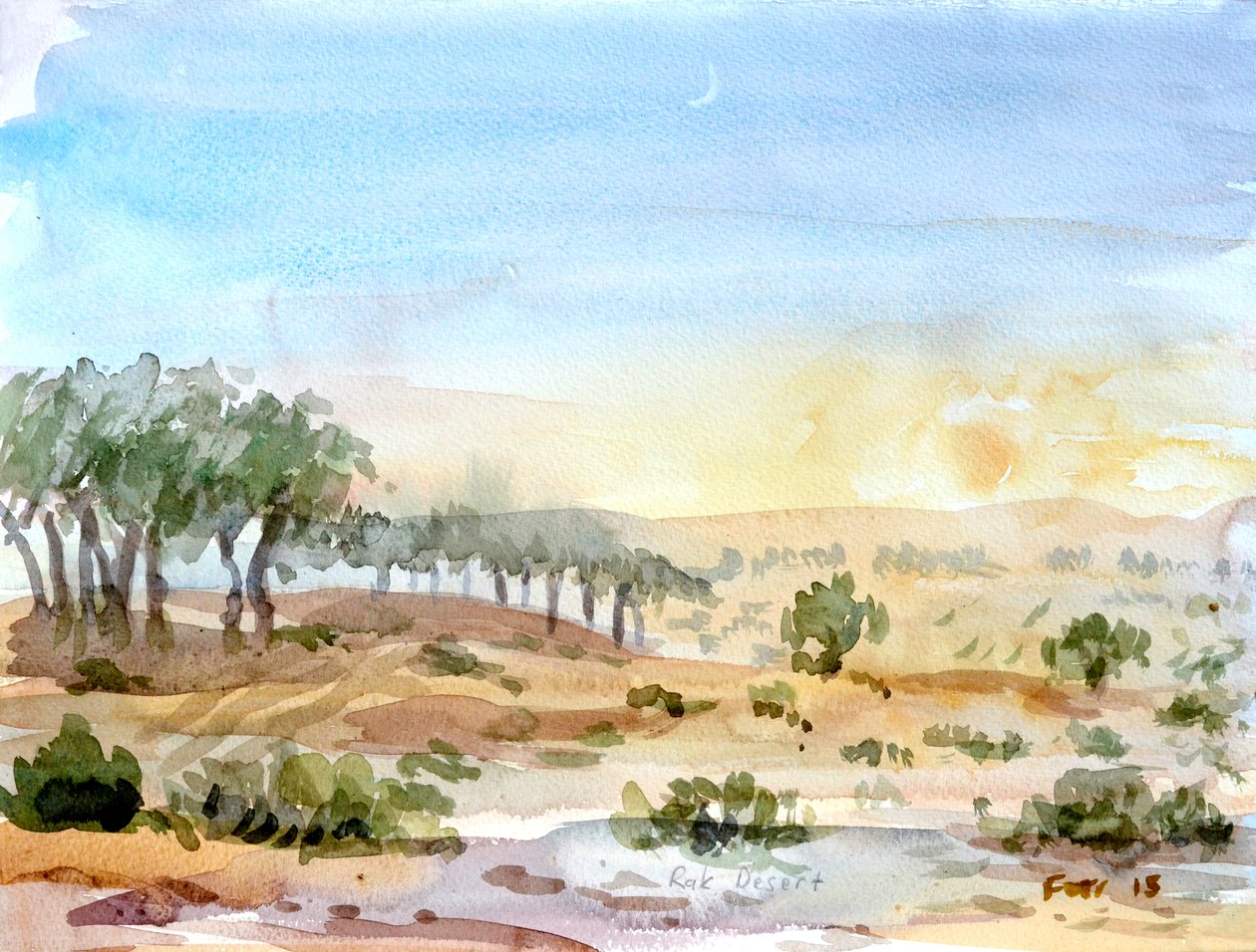 Deserto de Rak, 2016 (aguarela) de Christian Furr