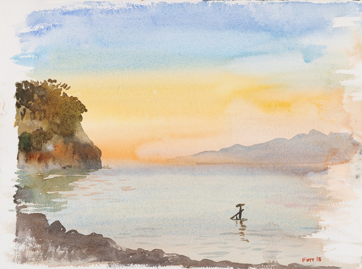 Rosa do Mar Jónico - Astrakeri Corfu 2015 (aguarela) de Christian Furr