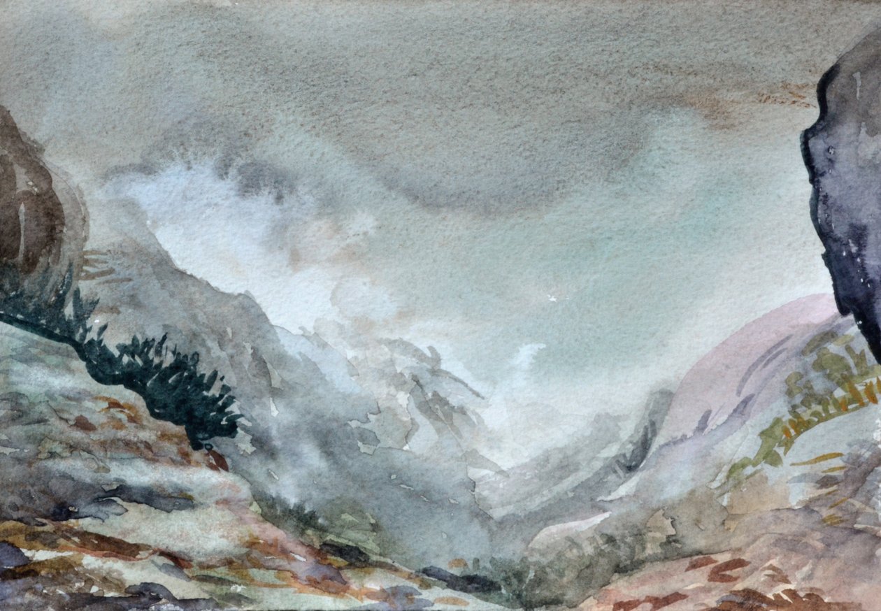 Valley In Mist, 2015 (aguarela sobre papel) de Christian Furr