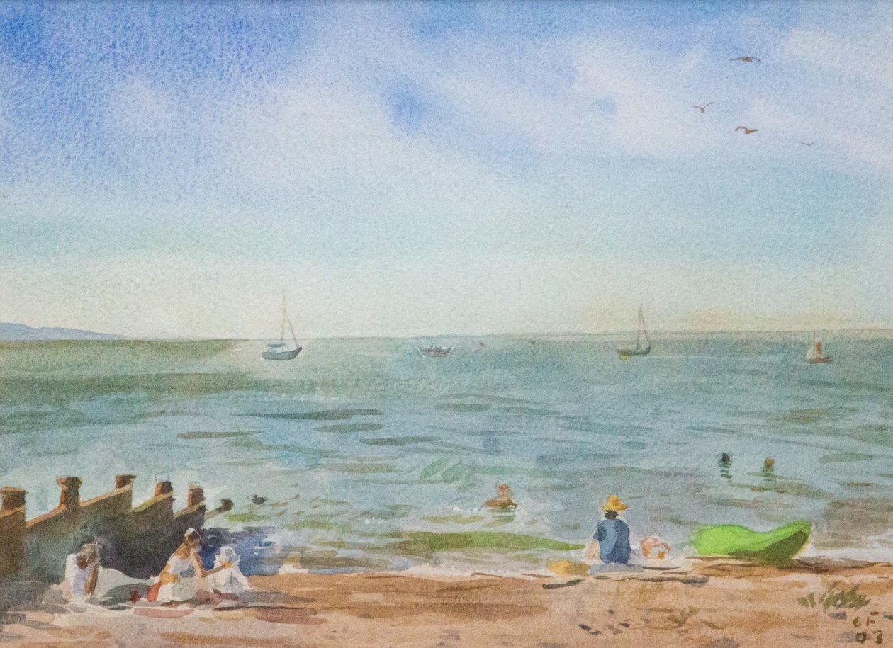 Mar verde de Whitstable, 2016 (aguarela) de Christian Furr