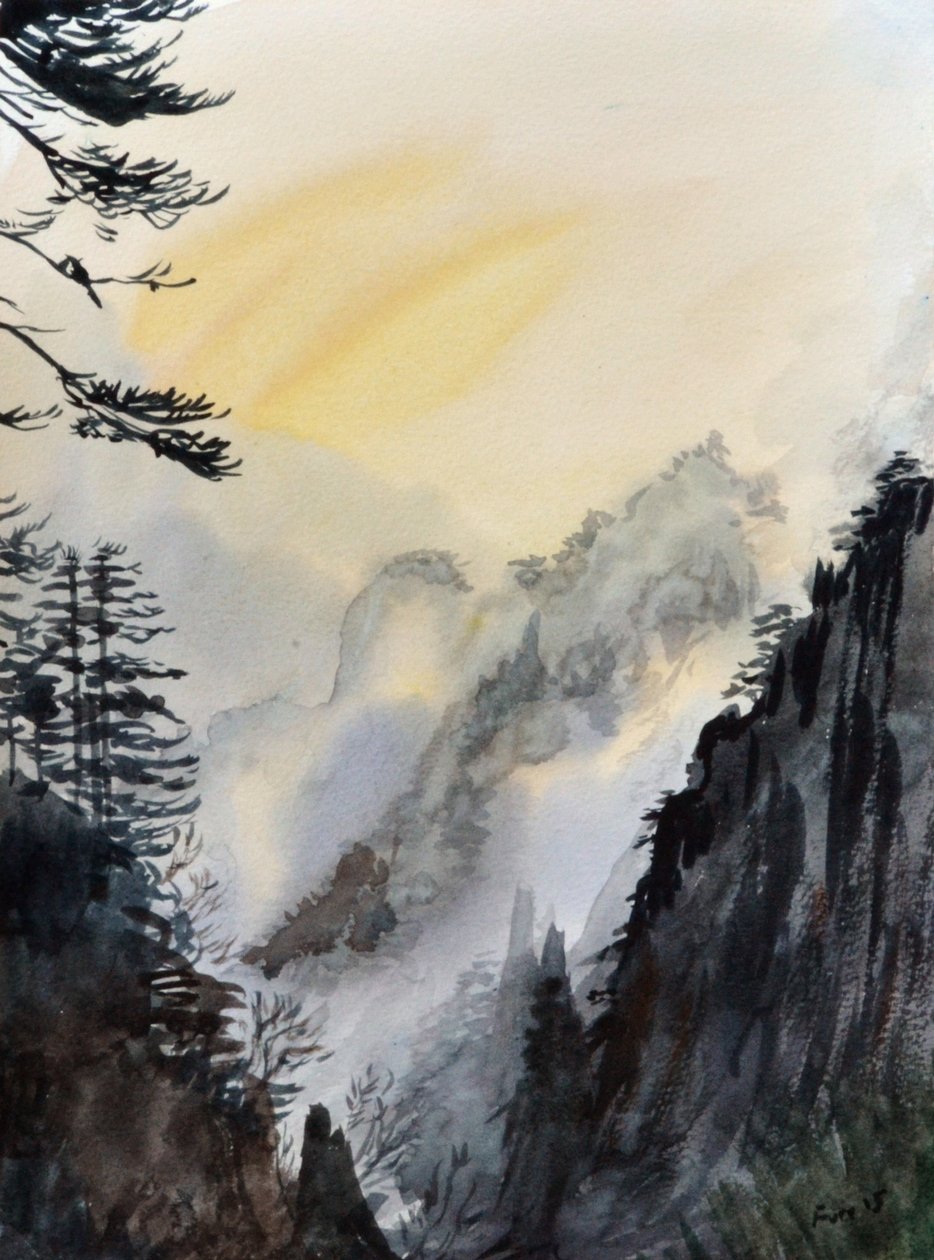 Nuvens amarelas, 2015 (aguarela sobre papel) de Christian Furr