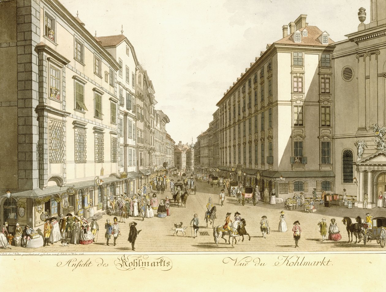 Vista de Kohlmarkt, 1786 de Christian Georg II Schutz or Schuz
