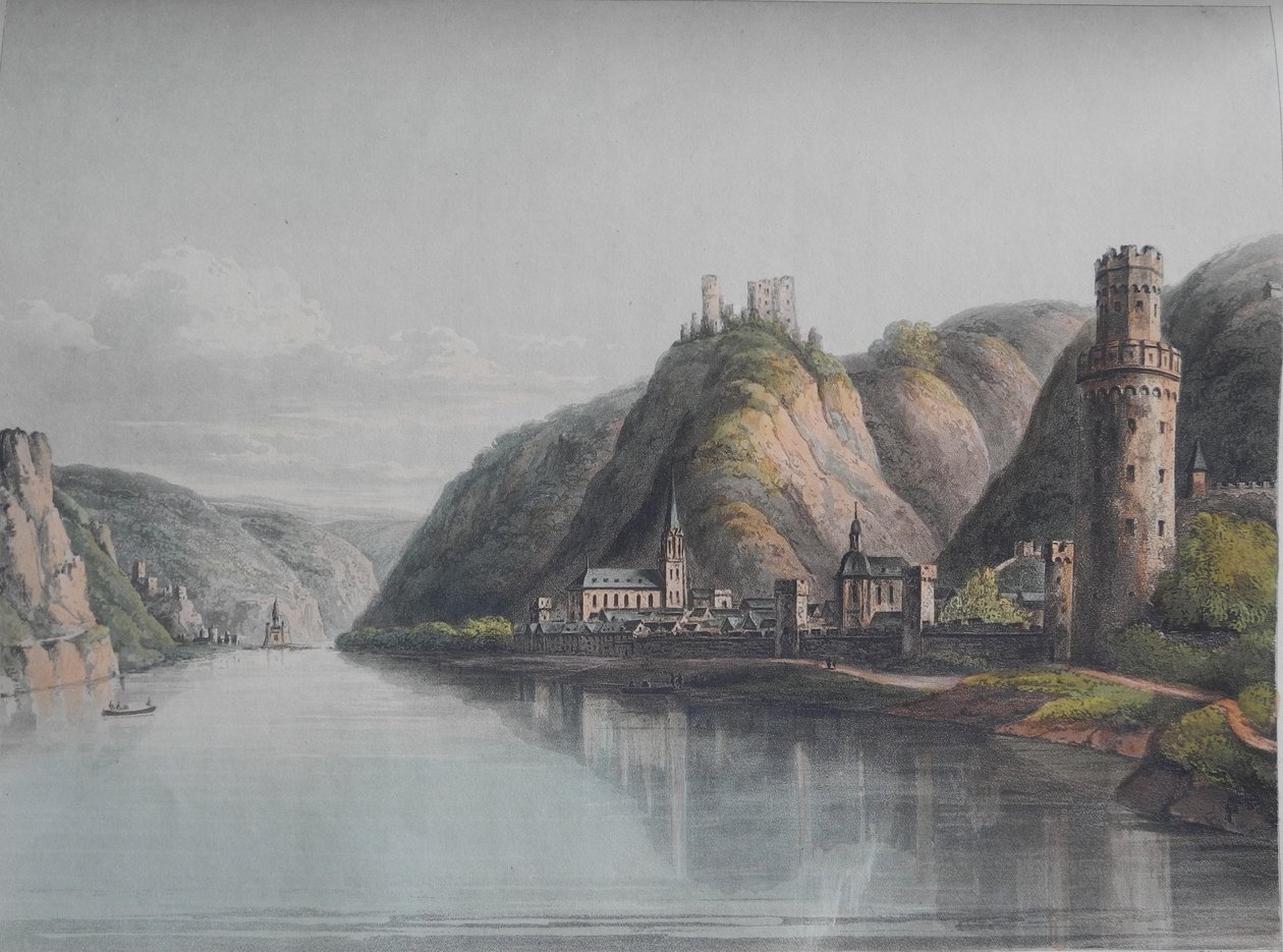 Vista de Oberwesel. De: Um passeio pitoresco ao longo do Reno de Mentz a Colônia, 1820. de Christian Georg Schütz the Younger