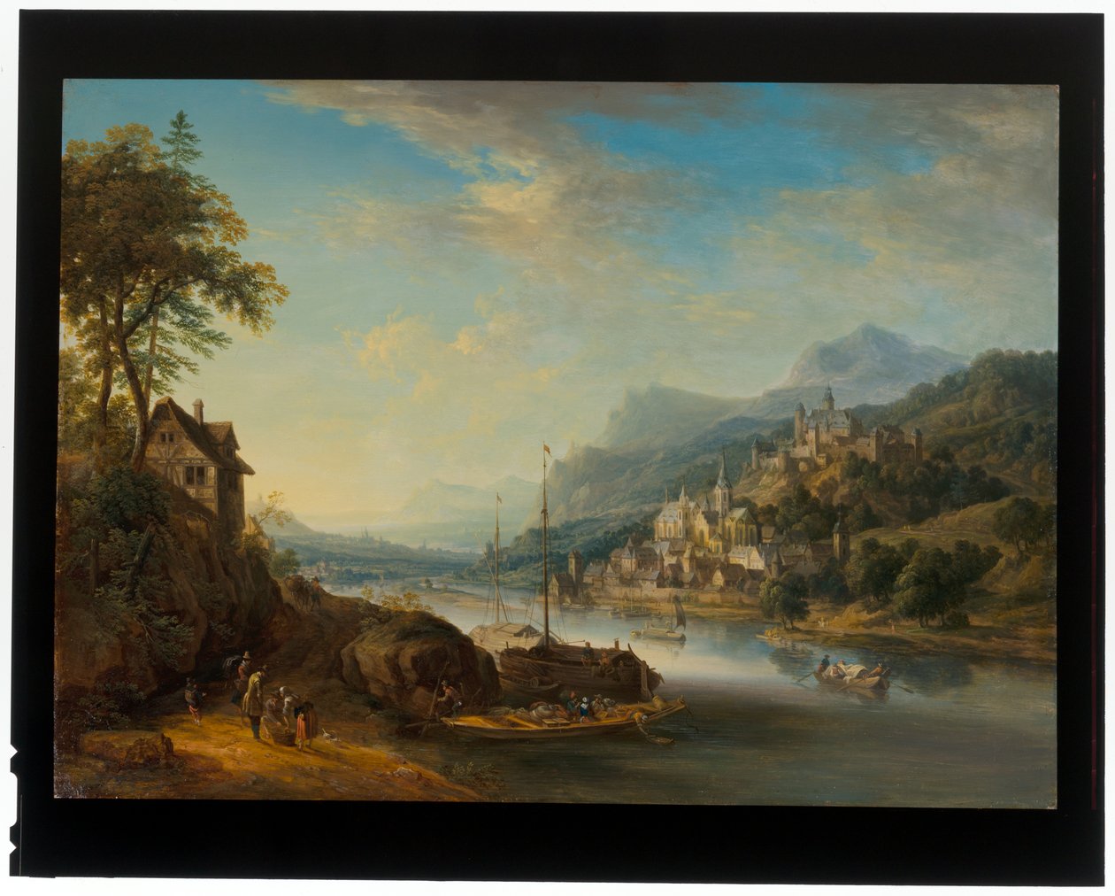 Um par de paisagens da Renânia de Christian Georg the Elder Schuetz