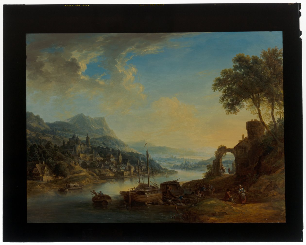 Um par de paisagens da Renânia de Christian Georg the Elder Schuetz