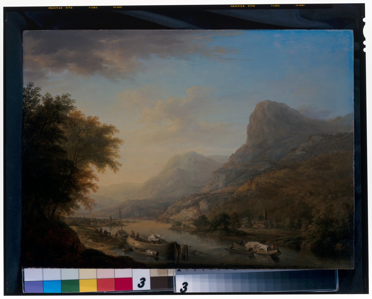 Paisagem fluvial montanhosa de Christian Georg the Elder Schuetz