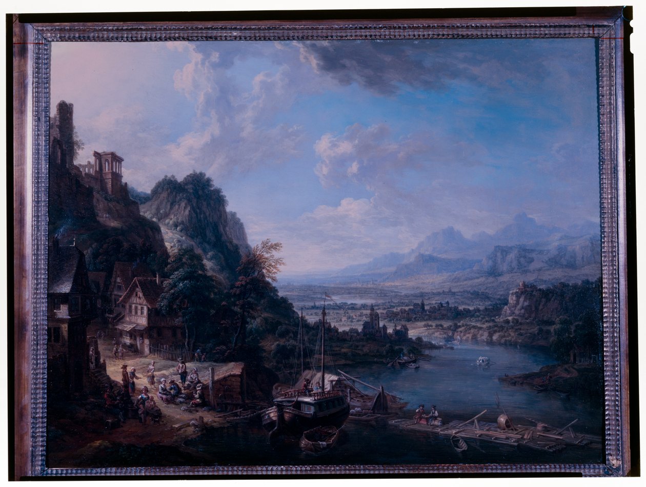 Paisagem do Reno de Christian Georg the Elder Schuetz
