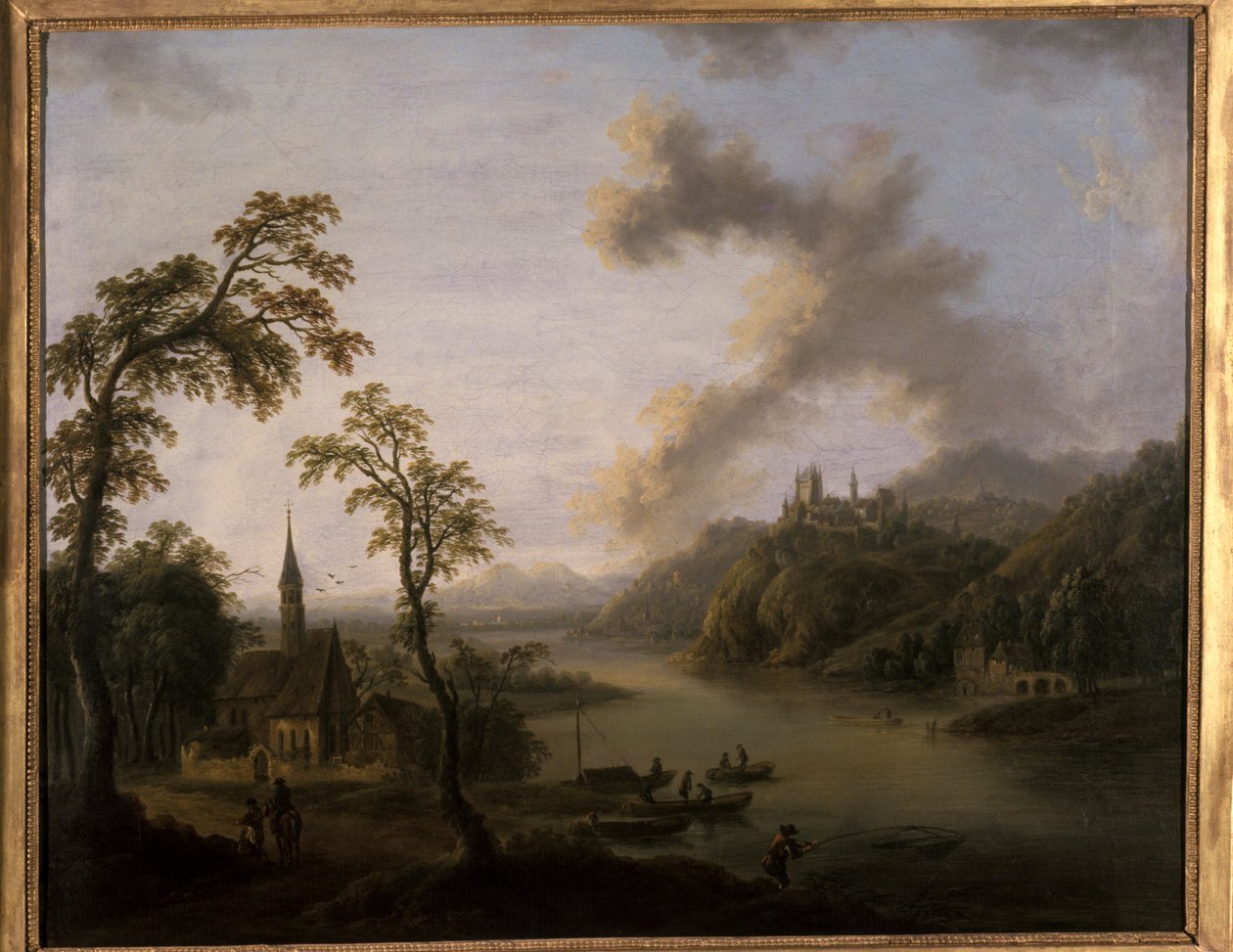 Paisagem do rio de Christian Georg the Elder Schuetz