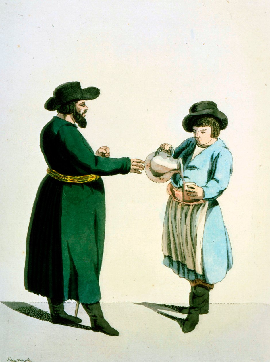 Vendedor de kvass, 1799. de Christian Gottfried Heinrich Geissler