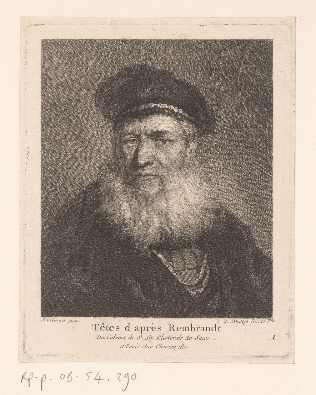 Velho com boina e barba
Pessoas no estilo de Rembrandt (título da série) de Christian Gottfried Schultze