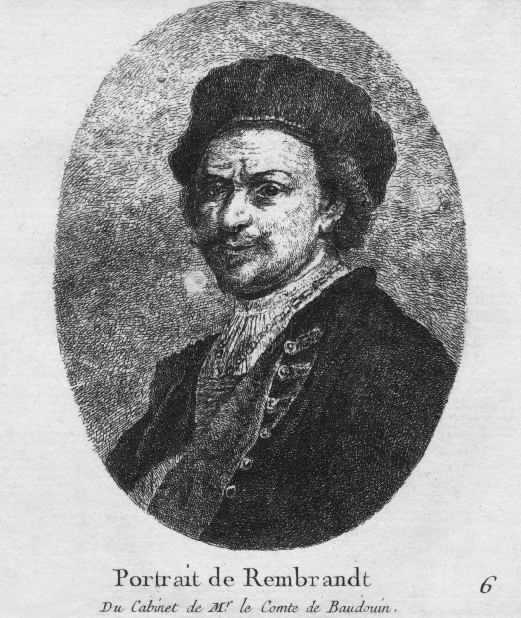 Retrato de Rembrandt - do gabinete do Sr. le Comte de Baudouin, c1770 de Christian Gottfried Schultze
