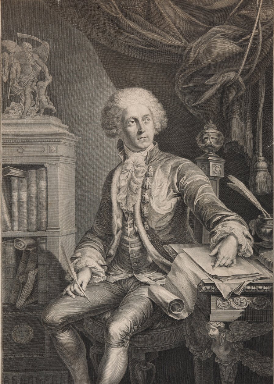 Retrato do príncipe Alexander Michaylovich Belosselsky-Belozersky 1752-1809, último trimestre do século XVIII de Christian Gottlieb Schultze