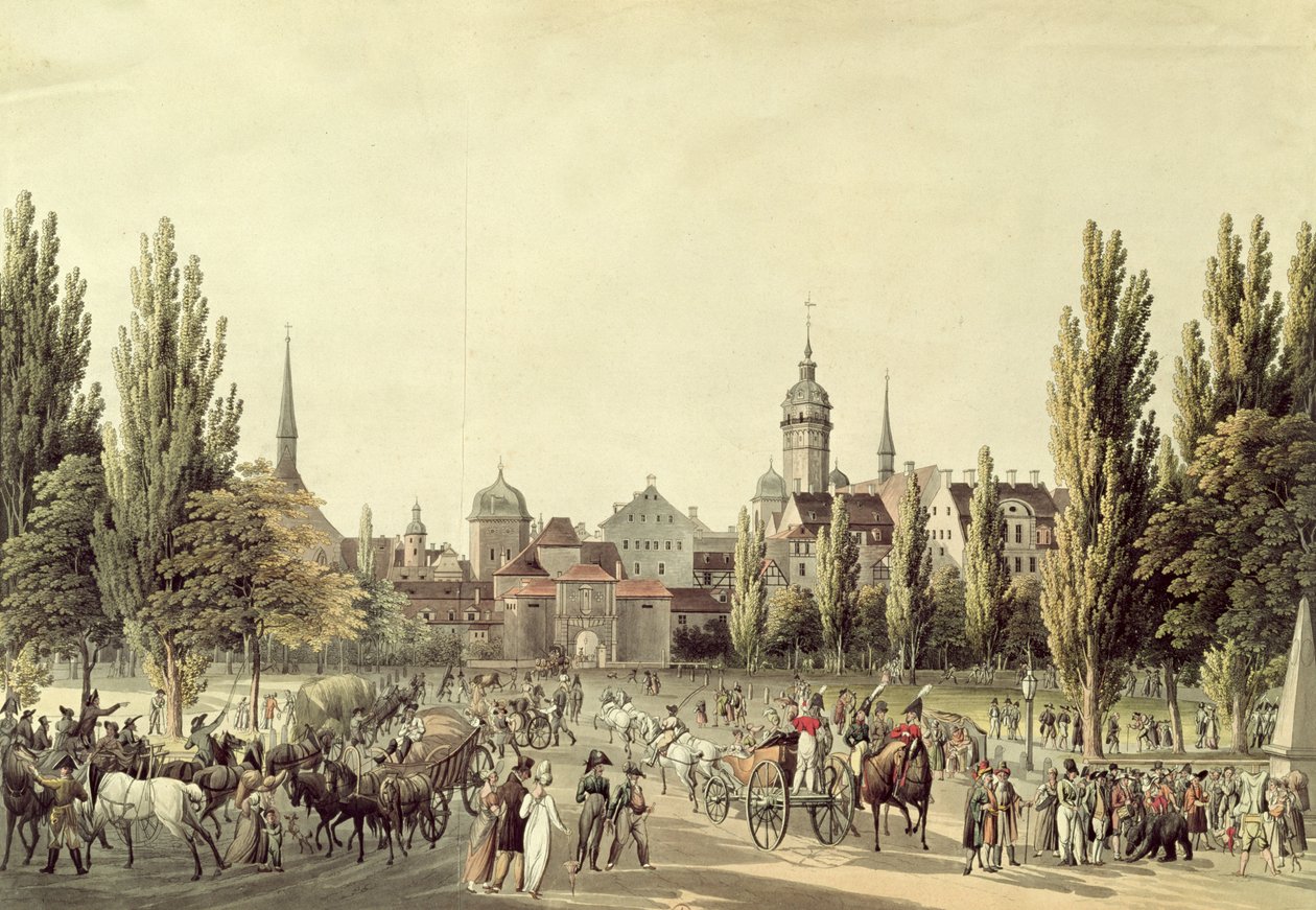Vista de Leipzig do Portão Grimma de Christian Gottlob Hammer
