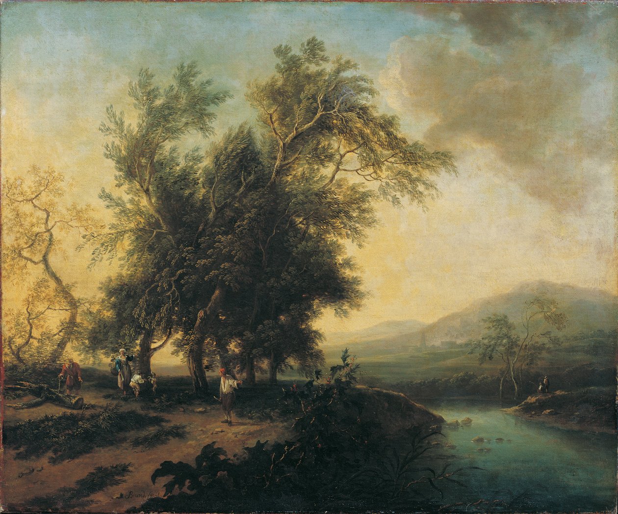 Paisagem com pessoal de Christian Hilfgott Brand