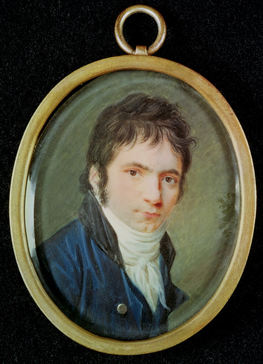 Retrato em miniatura de Ludwig van Beethoven (1770-1827), 1802 de Christian Hornemann