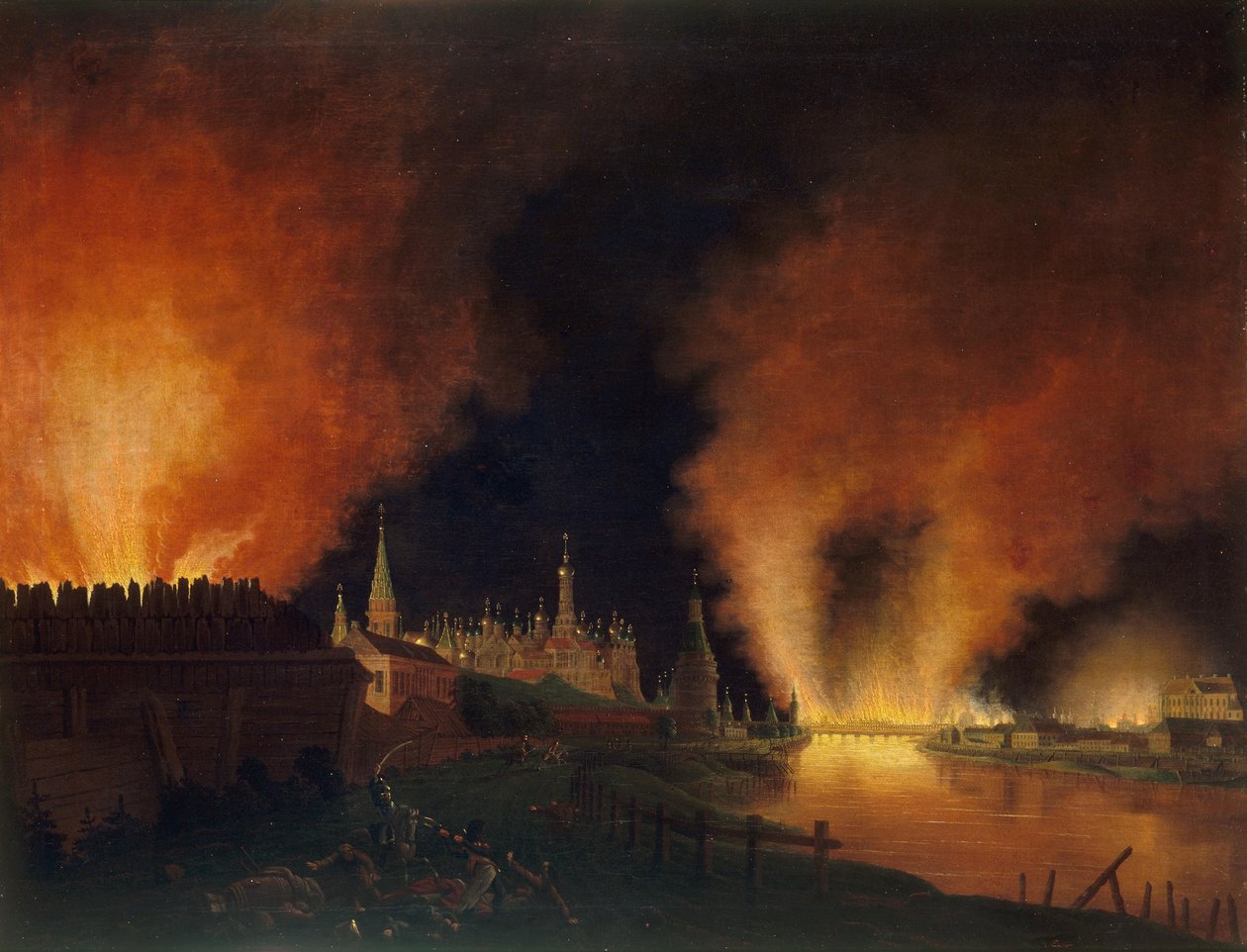 Incêndio de Moscou em 15 de setembro de 1812 Os franceses em Moscou, 1812-1817. de Christian Johann Oldendorp