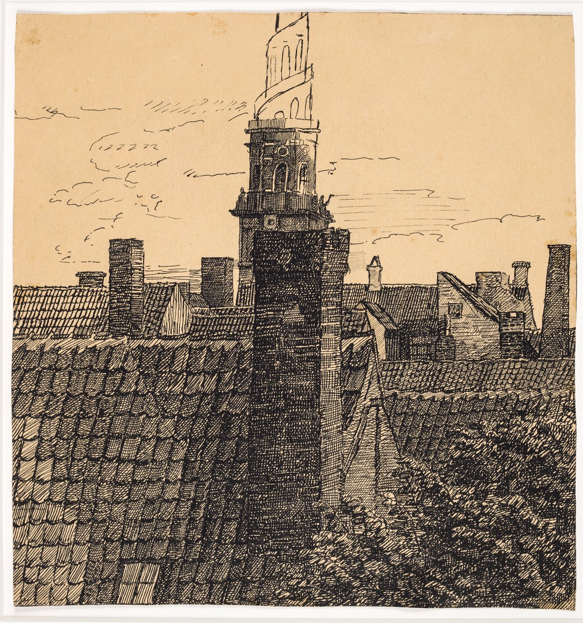 Vista sobre telhados em direção a Frelsers Kirke de Christian Kongstad Petersen