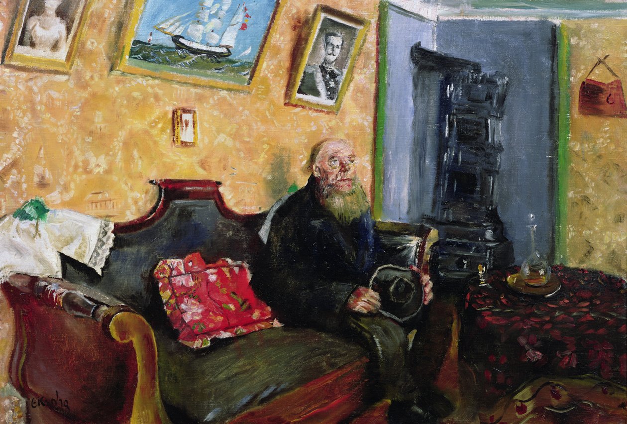 Uma visita de condolências (óleo sobre tela) de Christian Krohg