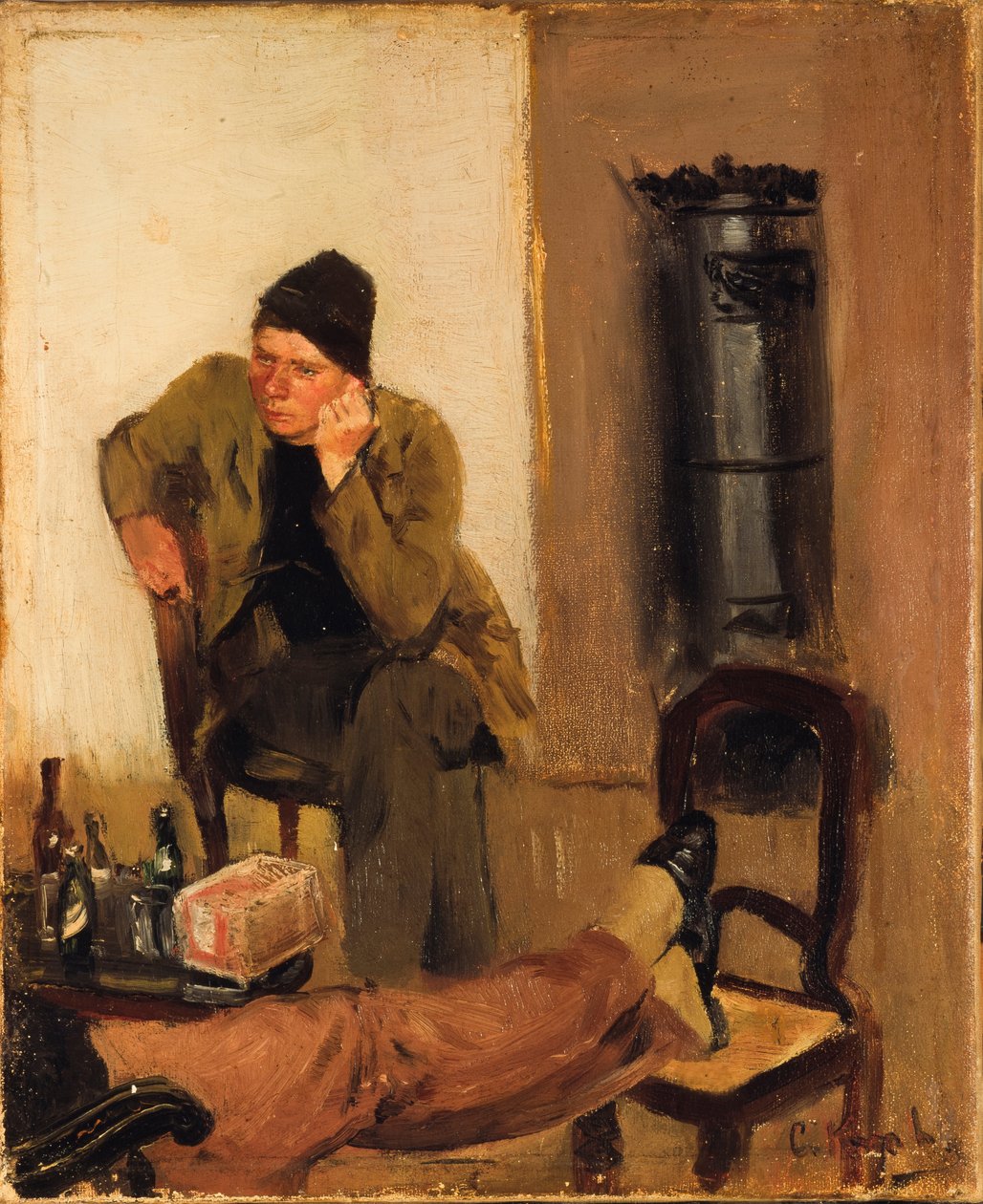 Charles Lundh em conversa com Christian Krohg de Christian Krohg