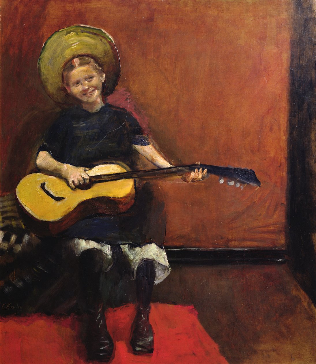 menina com guitarra de Christian Krohg