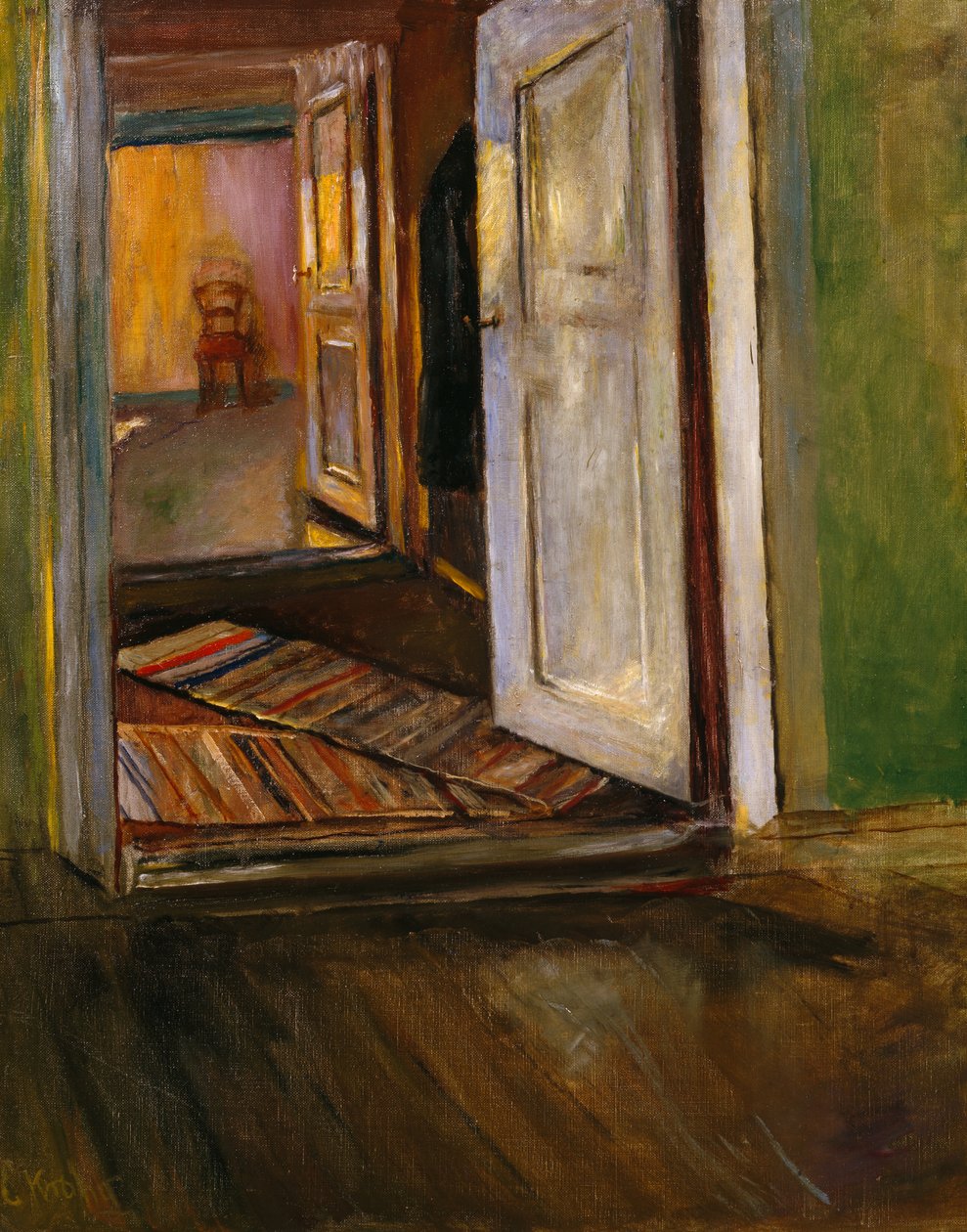 Interior com tapete de trapos (pintura) de Christian Krohg