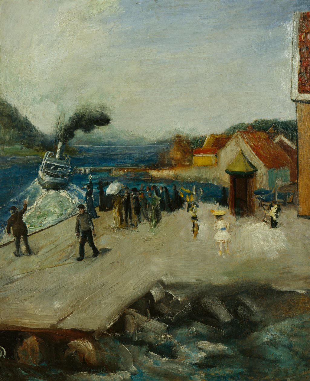 Cais de Lehmann em Drøbak de Christian Krohg